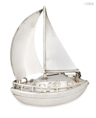 A Tiffany & Co. sailing boat money box, stamped 925 for ...