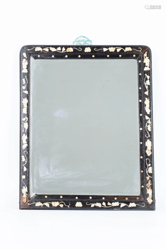 20TH CENTURY MIRROR WITH MOTHER-OF-PEARL INLAY