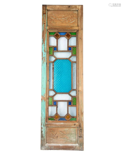 REPUBLIC OF CHINA OLD GLASS WOODEN WINDOW