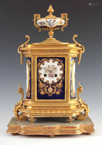 A LATE 19TH CENTURY FRENCH ORMOLU AND PORCELAIN …