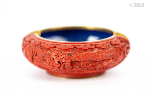 20TH CENTURY LACQUER CARVE BRONZE ASHTRAY