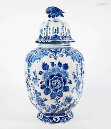 DECKELVASE, Fayence, „Delft Blauw“,