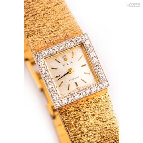 1970S ROLEX YELLOW AND WHITE GOLD WITH DIAMONDS LADI…