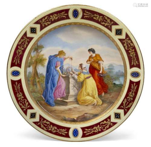 A large Vienna-style porcelain cabinet plate, early 20th cen...