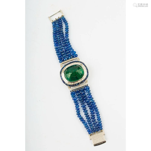 PATEK PHILIPPE EMERALD WATCH (OVAL DIAL)