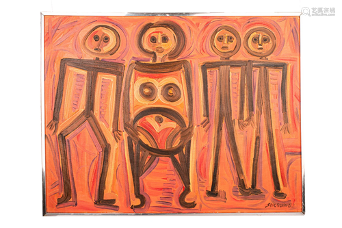 'CAVE AGE FAMILY'' OIL ON CANVAS BY CHARLES SUCSAN IN