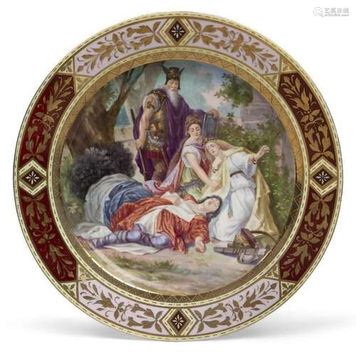 A large Vienna-style porcelain cabinet plate, late 19th/earl...