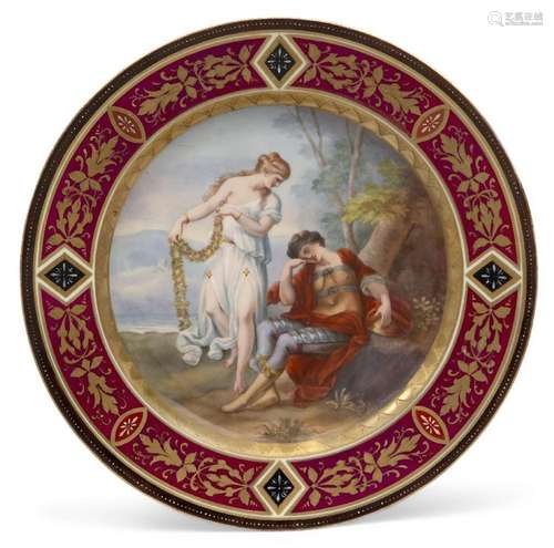 A Vienna-style porcelain cabinet plate, late 19th/early 20th...