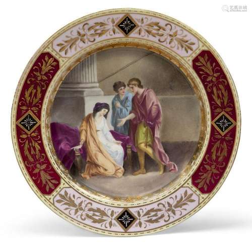 A Vienna-style porcelain cabinet plate, late 19th/early 20th...