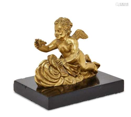 A French gilt-bronze model of a cherub, first half 19th cent...