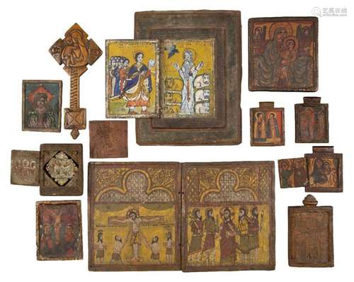 A group of Ethiopian icons and devotional items, to include ...