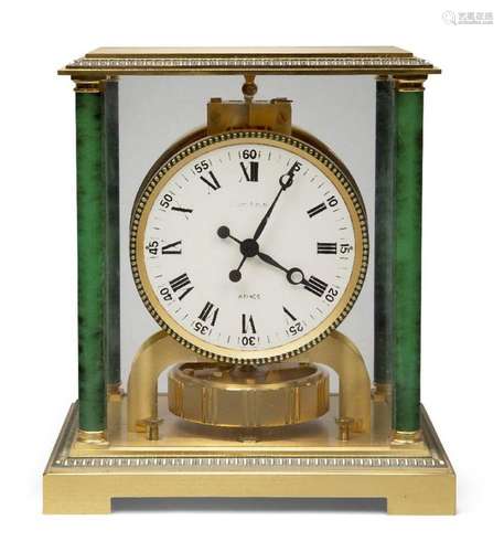 A Swiss gilt-brass Atmos clock, by Jaegar Le Coultre, second...