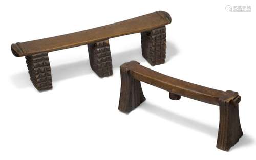 A Zulu headrest, South Africa, 20th century, the rectangular...