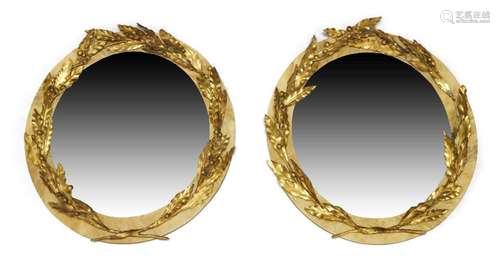 A pair of Classical style circular mirrors, 19th century or ...