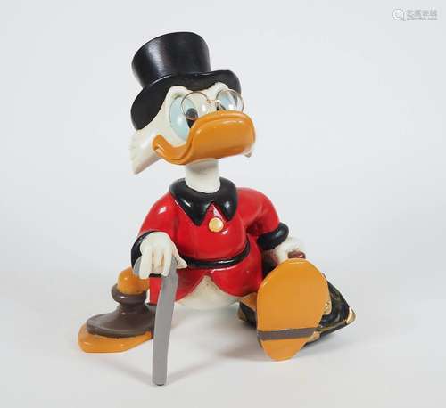 FIGUR, Disney, Dagobert Duck mit Gehstock und Koffer/