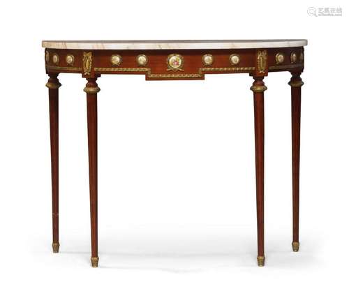 A French Louis XVI style marble topped kingwood pier table, ...