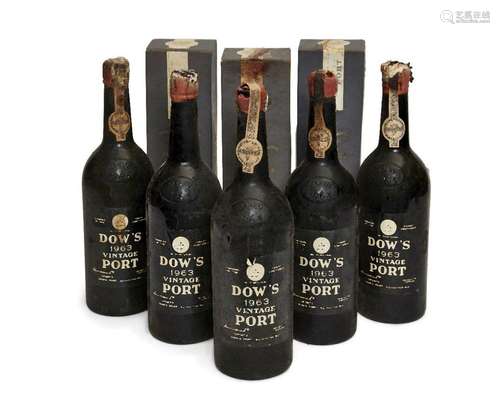 1963 Dow's Vintage Port, five bottles, together with 19...