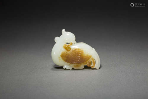 Jade Ornament in Bird form from Qing