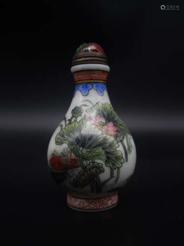 Colored Enameled Snuff Bottle from Qing