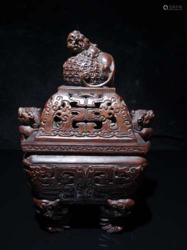 Bamboo Carved Censer from Old Collection