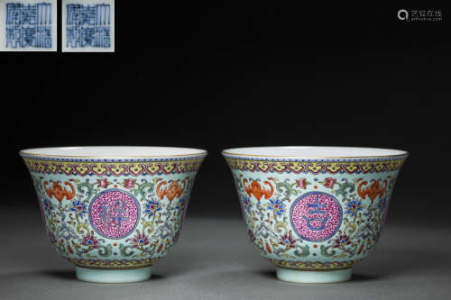 A Pair of Famille Rosed Bowl from JiaQing