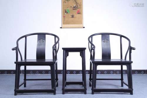 A Set of Red Sandalwood Chair with Cloud Grain from Qing