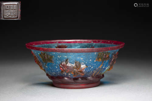 Colour Enamels Bowl with SeaGrass Grain from Qing