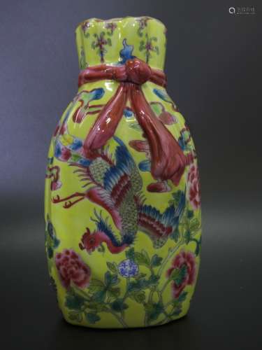 Famille Rosed Kiln Pocket Vase from Qing