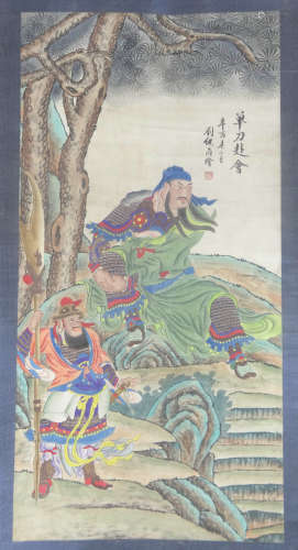 Ink Painting of GuanGong Statue