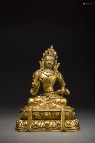 Copper and Golden KingKong Statue from Qing