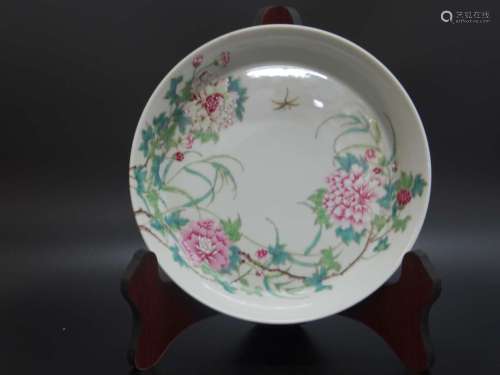 Famille Rosed Plate from YongZheng Qing
