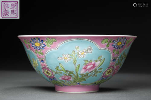 Colour Enameled Kiln Floral Bowl from KangXi Qing