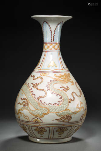 Famille Rosed Spring Vase from Yuan