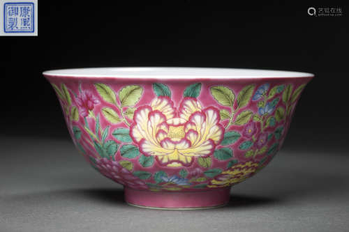 Colour Enamles Famille Rosed Bowl from KangXi Qing