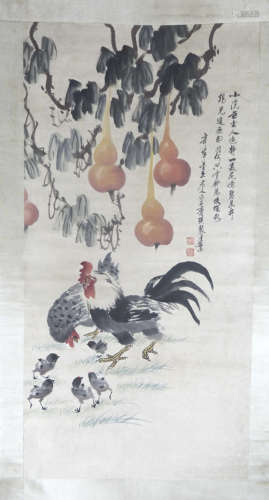 Ink Painting of Chicken from QiBaiShi