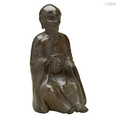 BRONZE FIGURE OF A DOAIST IMMORTAL QING DYNASTY, 18TH / 19TH...