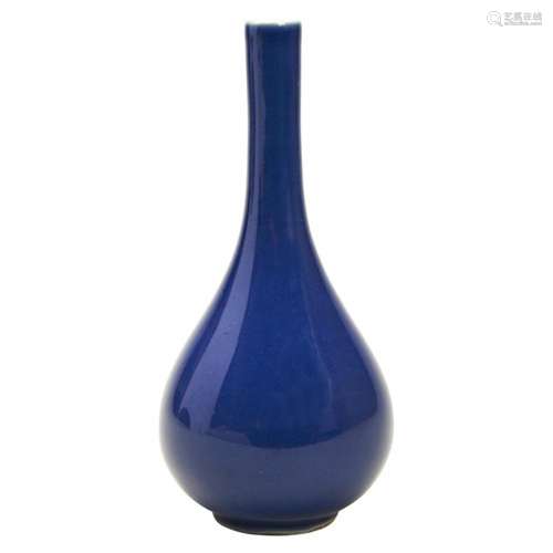 SMALL BLUE-GLAZE BOTTLE VASE QING DYNASTY, 19TH CENTURY the ...