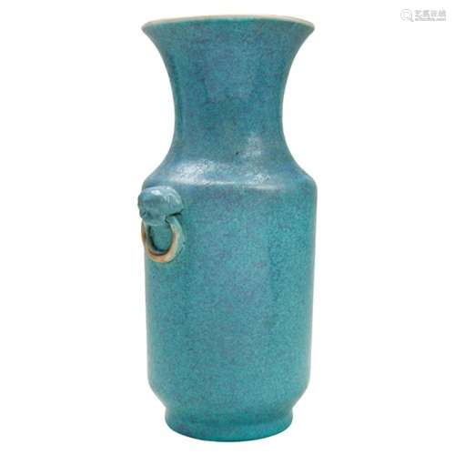 ROBIN'S EGG-GLAZED VASE  QING DYNASTY, 19TH CENTURY the side...