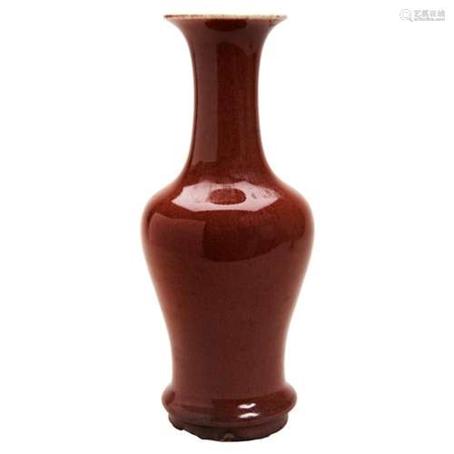 FLAMBE-GLAZE BALUSTER VASE QING DYNASTY, 18TH / 19TH CENTURY...