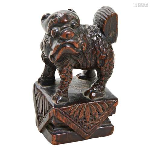 CARVED BAMBOO FIGURE OF A BUDDHIST LION 17TH / 18TH CENTURY ...