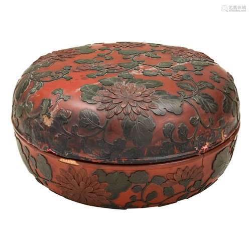 CINNABAR POLYCHROME LACQUER BOX QING DYNASTY, 19TH CENTURY c...