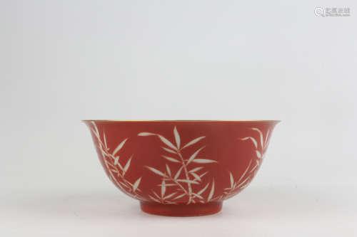 Coral Red Glazed Bowl, Qianlong Reign Period, Qing