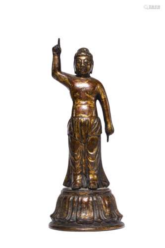 Gilded Copper Statue of Buddha