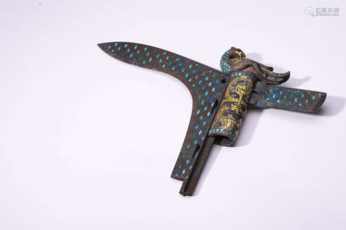 Dagger-axe with Silver and Gold Plating