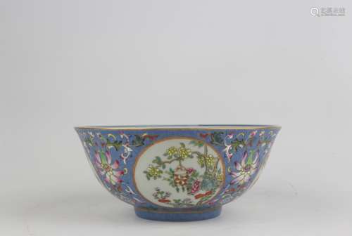 Famille-rose Bowl with Reversed Design of Floral Pattern, Da...