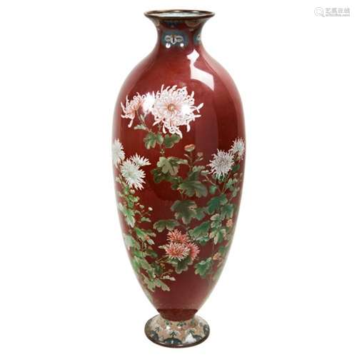 MASSIVE JAPANESE CLOISONNE 'PALACE' VASE MEIJI PERIOD (1868-...