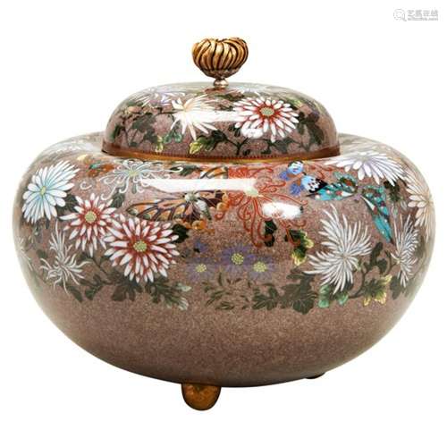 FINE CLOISONNE KORO, ATTRIBUTED TO HONDA YOSABURO OF KYOTO M...