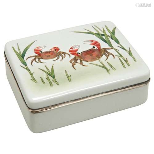 FINE JAPANESE MORIAGE CLOISONNE-ENAMEL BOX AND COVER, ANDO M...