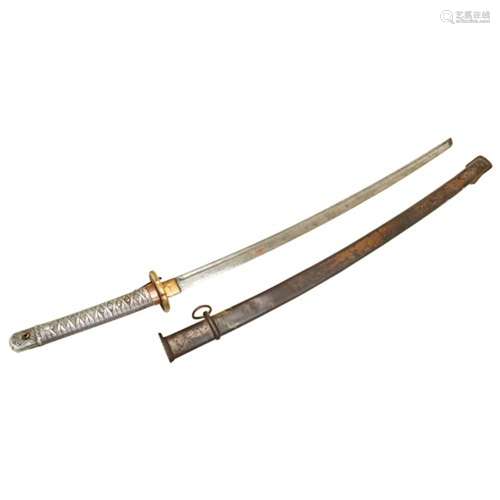 JAPANESE WORLD WAR II ARMY ISSUE KATANA  of typical form, bl...