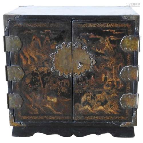 JAPANESE LACQUER TABLE CABINET EDO PERIOD, 17TH CENTURY with...